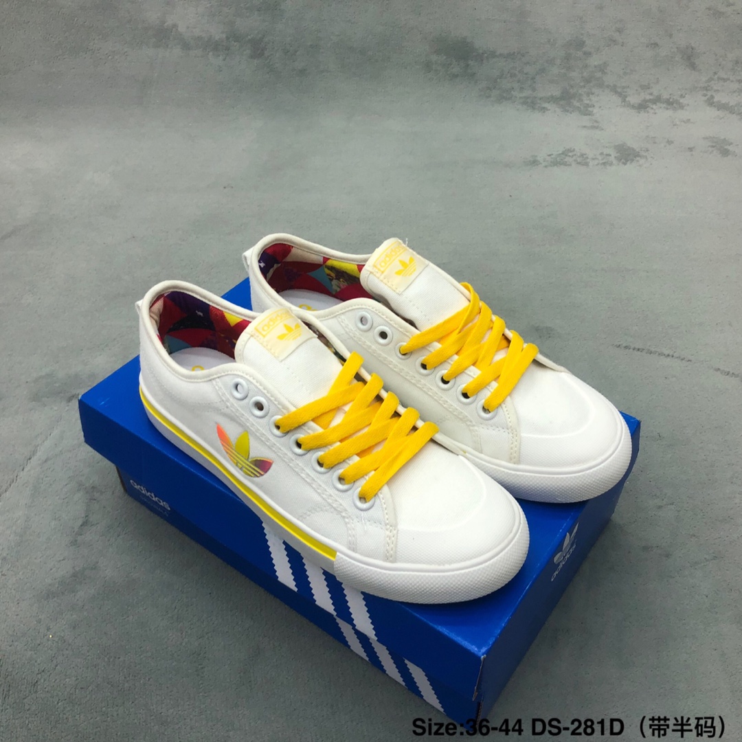 120码数：男女鞋36-44码（带半码）简介：阿迪达斯/Adidas NIZZA 帆布2019新款时尚板鞋编码