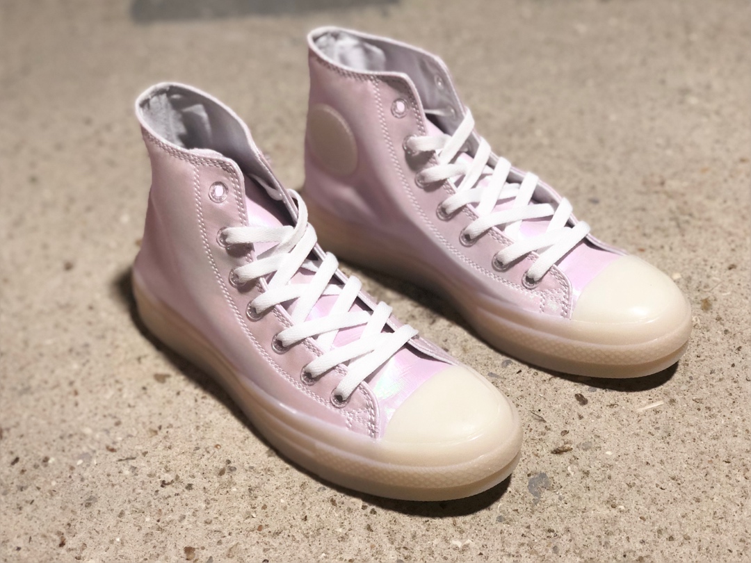 190Converse/匡威仙女鞋镭射炫彩果冻底高邦女子帆布鞋 165621c作为五彩鞋身