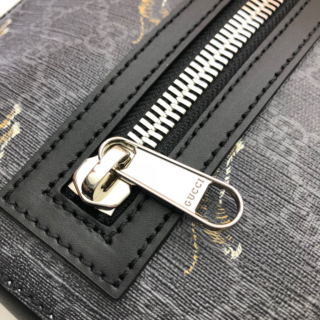 GUCCI古驰饰老虎印花高级人造帆布邮差包474137