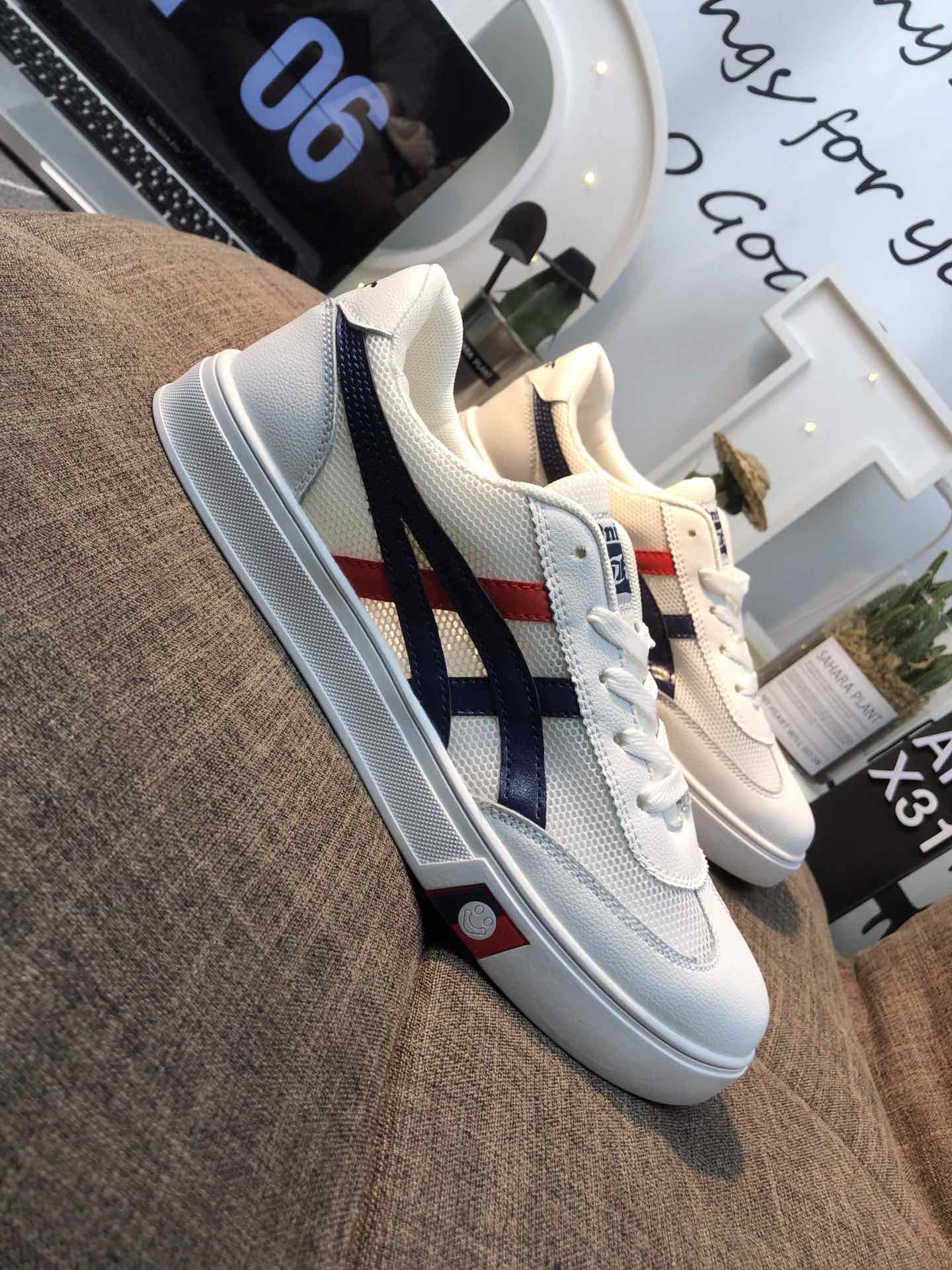 110 亚瑟士 Asics Tiger 鬼冢虎 皮面透气网休闲鞋 镂空透气板鞋