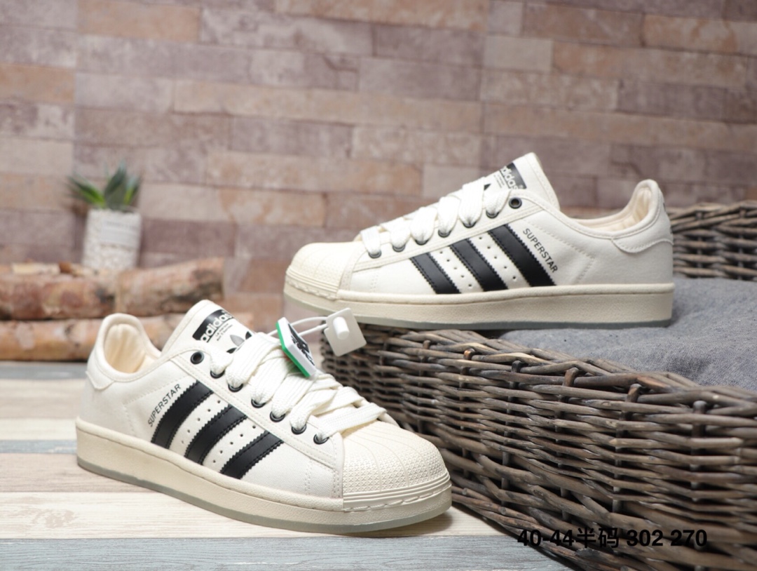 160阿迪达斯 Adidas  Superstar Rize W 夜光底 丝绸鞋带贝壳头运动休闲运动板鞋  302 270