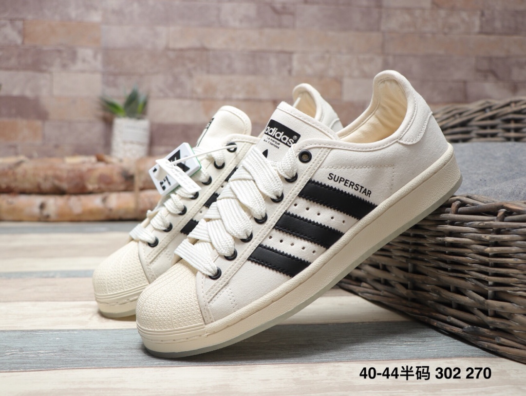 160阿迪达斯 Adidas  Superstar Rize W 夜光底 丝绸鞋带贝壳头运动休闲运动板鞋  302 270