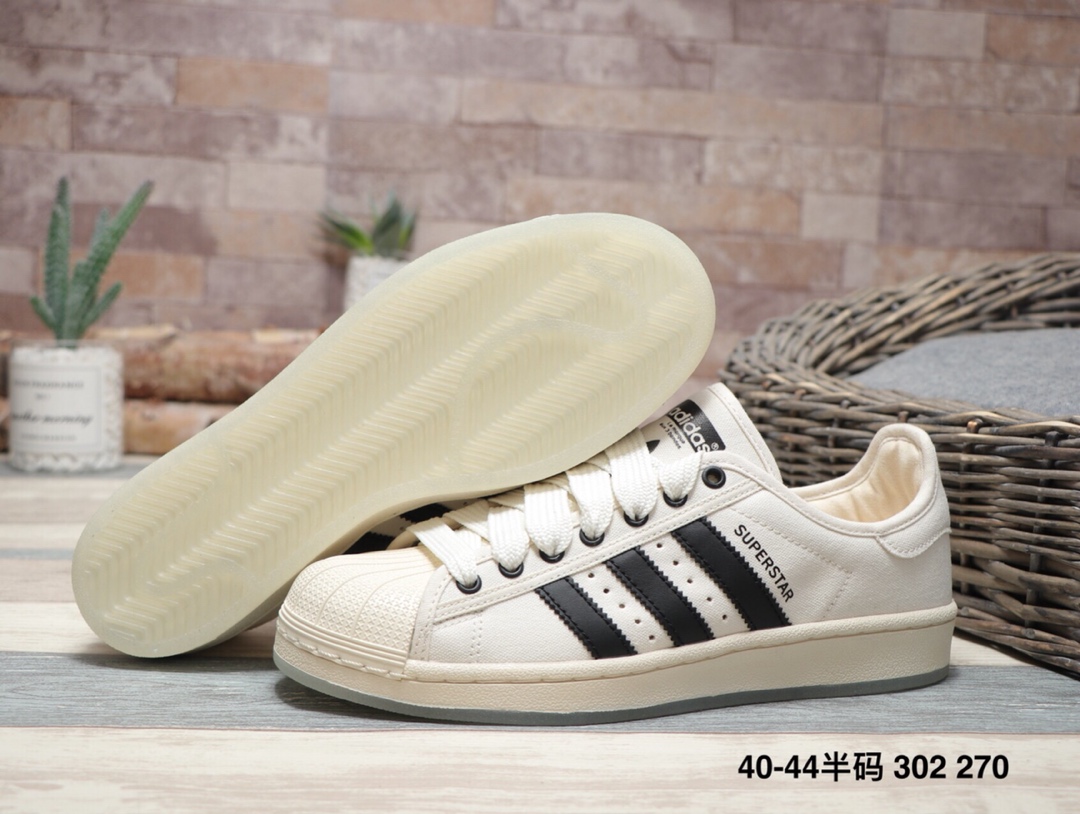 160阿迪达斯 Adidas  Superstar Rize W 夜光底 丝绸鞋带贝壳头运动休闲运动板鞋  302 270