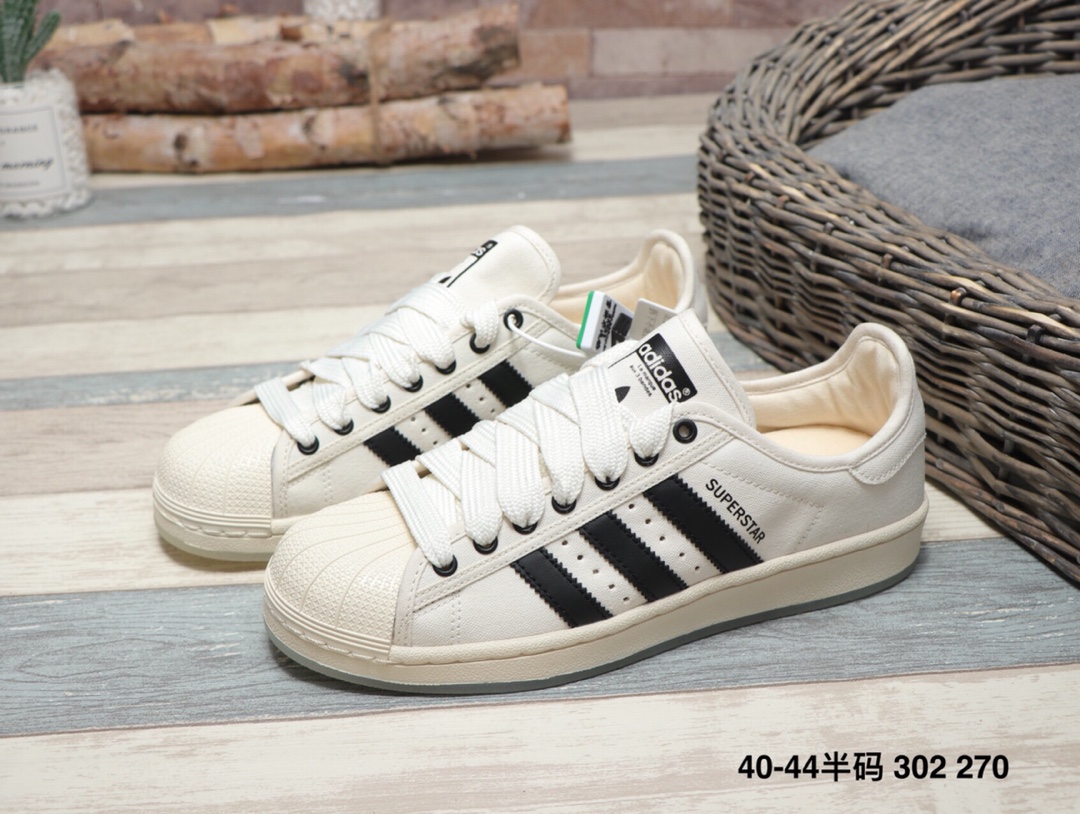 160阿迪达斯 Adidas  Superstar Rize W 夜光底 丝绸鞋带贝壳头运动休闲运动板鞋  302 270