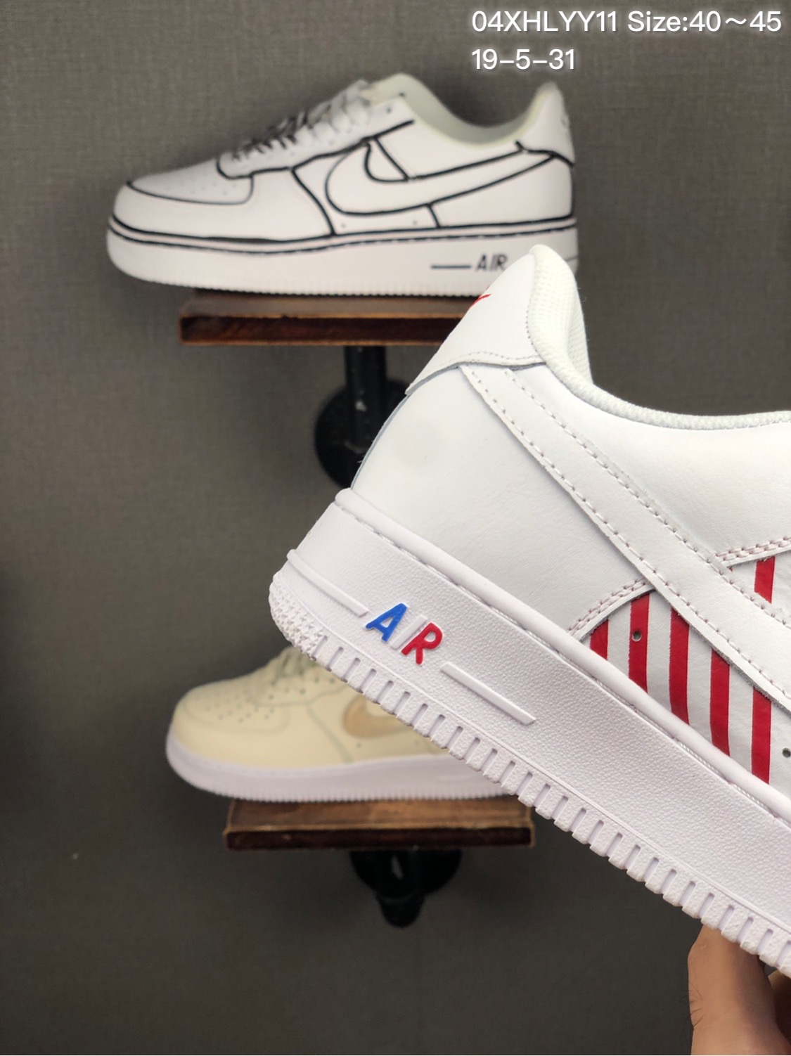 170 头层/耐克 Nike Air Force 1 x Off W hite 原盒真标 头层真皮拼接 OW联名限量空军一号板鞋