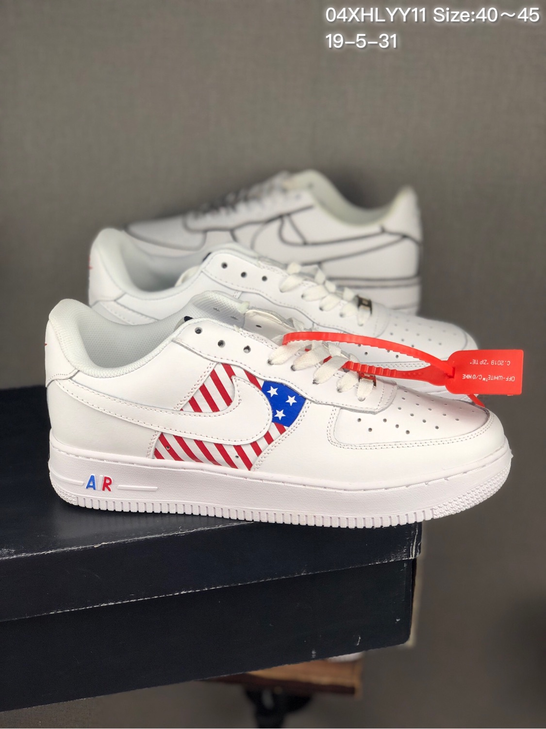 170 头层/耐克 Nike Air Force 1 x Off W hite 原盒真标 头层真皮拼接 OW联名限量空军一号板鞋