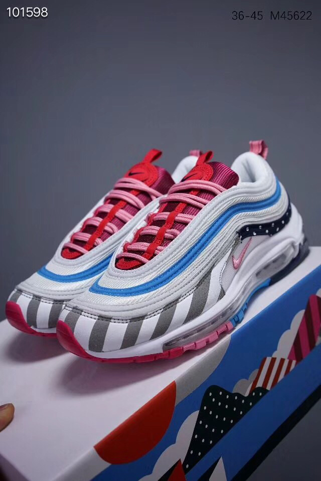100 荷兰先锋艺术家联名Parra x Nike Air Max 97系列百搭复古气垫慢跑鞋”彩虹游乐园