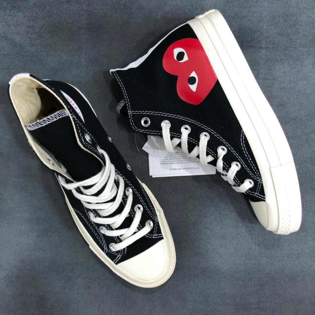 p140 正确鞋盒还原正品CDG Play x CONVERSE 1970s 匡威川久保玲 play爱心联名帆布鞋