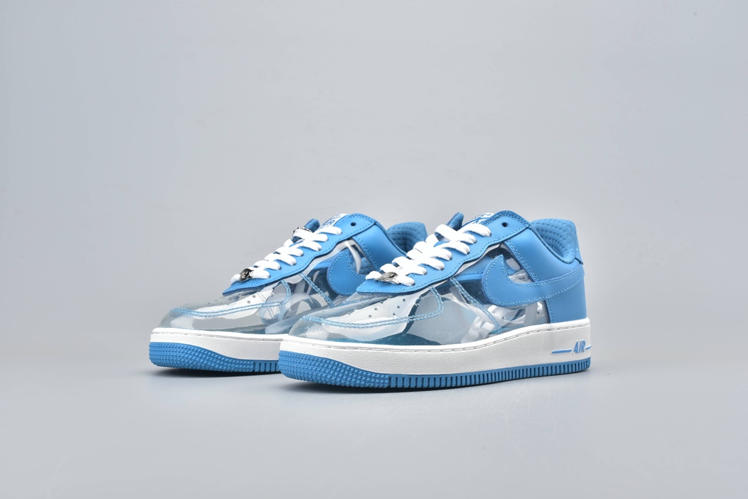 190 Nike Air Force 1 PREMIUM 空军透明鞋面拼接 天蓝 313641-941
