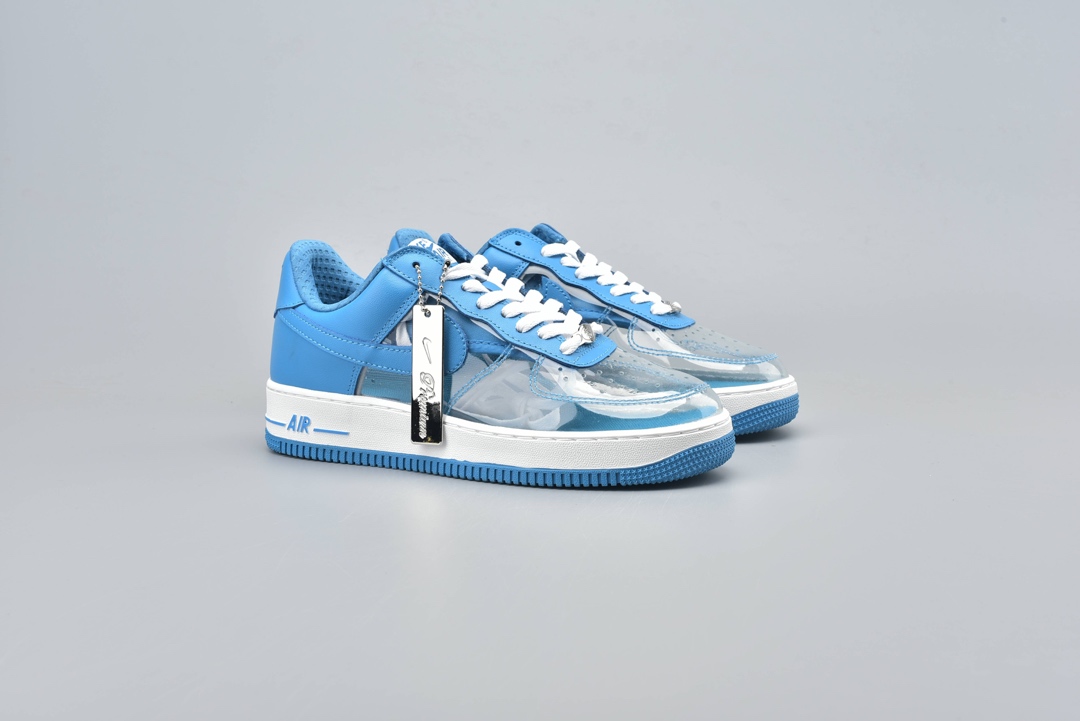 190 Nike Air Force 1 PREMIUM 空军透明鞋面拼接 天蓝 313641-941