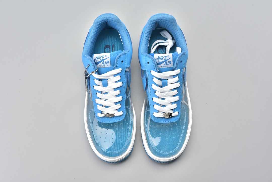 190 Nike Air Force 1 PREMIUM 空军透明鞋面拼接 天蓝 313641-941
