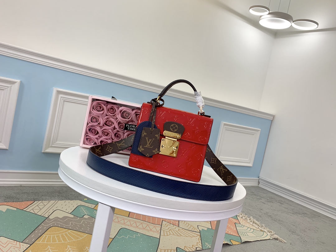 Louis Vuitton LV Spring Street Bags Handbags Red Monogram Vernis Cowhide M90376