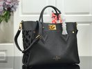 Louis Vuitton LV On My Side Bags Handbags Embroidery Monogram Canvas Calfskin Cowhide m53825