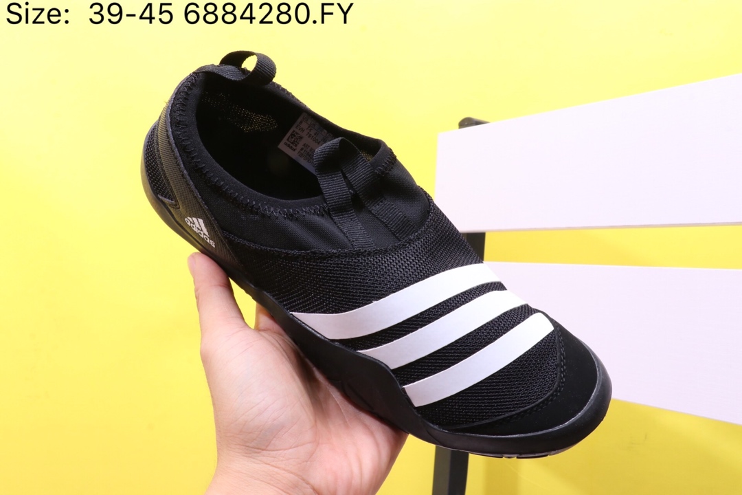 110【阿迪达斯 Adidas 涉水鞋】 阿迪达斯 Adidas Climacool Jawpaw Slip On 春夏新品 超透气网面+猪八革拼接 三杠 户外旅行涉水鞋M29553