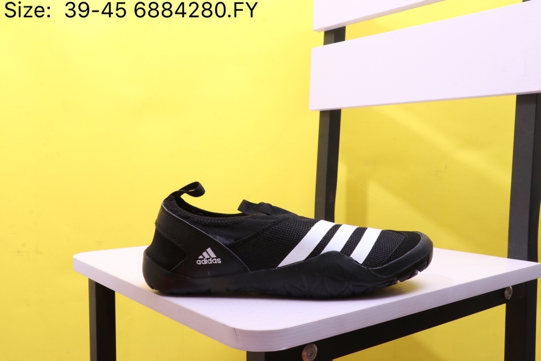 110【阿迪达斯 Adidas 涉水鞋】 阿迪达斯 Adidas Climacool Jawpaw Slip On 春夏新品 超透气网面+猪八革拼接 三杠 户外旅行涉水鞋M29553