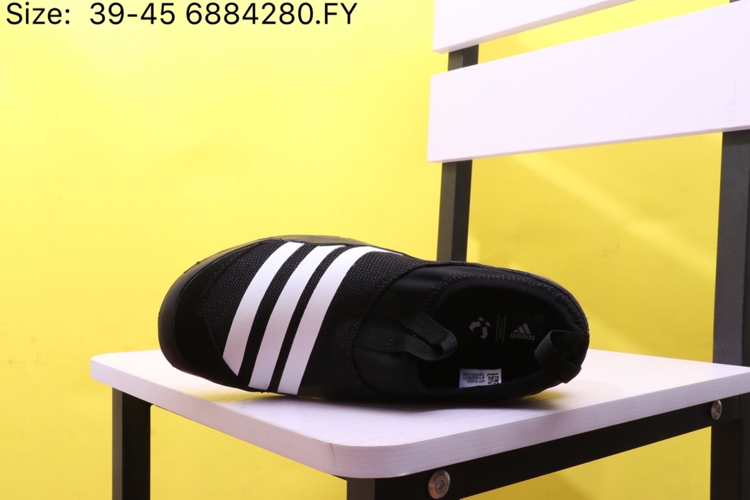 110【阿迪达斯 Adidas 涉水鞋】 阿迪达斯 Adidas Climacool Jawpaw Slip On 春夏新品 超透气网面+猪八革拼接 三杠 户外旅行涉水鞋M29553