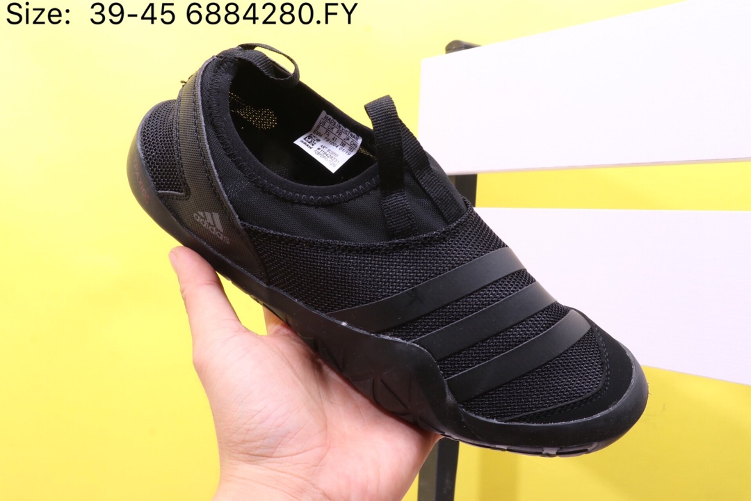 110【阿迪达斯 Adidas 涉水鞋】 阿迪达斯 Adidas Climacool Jawpaw Slip On 春夏新品 超透气网面+猪八革拼接 三杠 户外旅行涉水鞋M29553