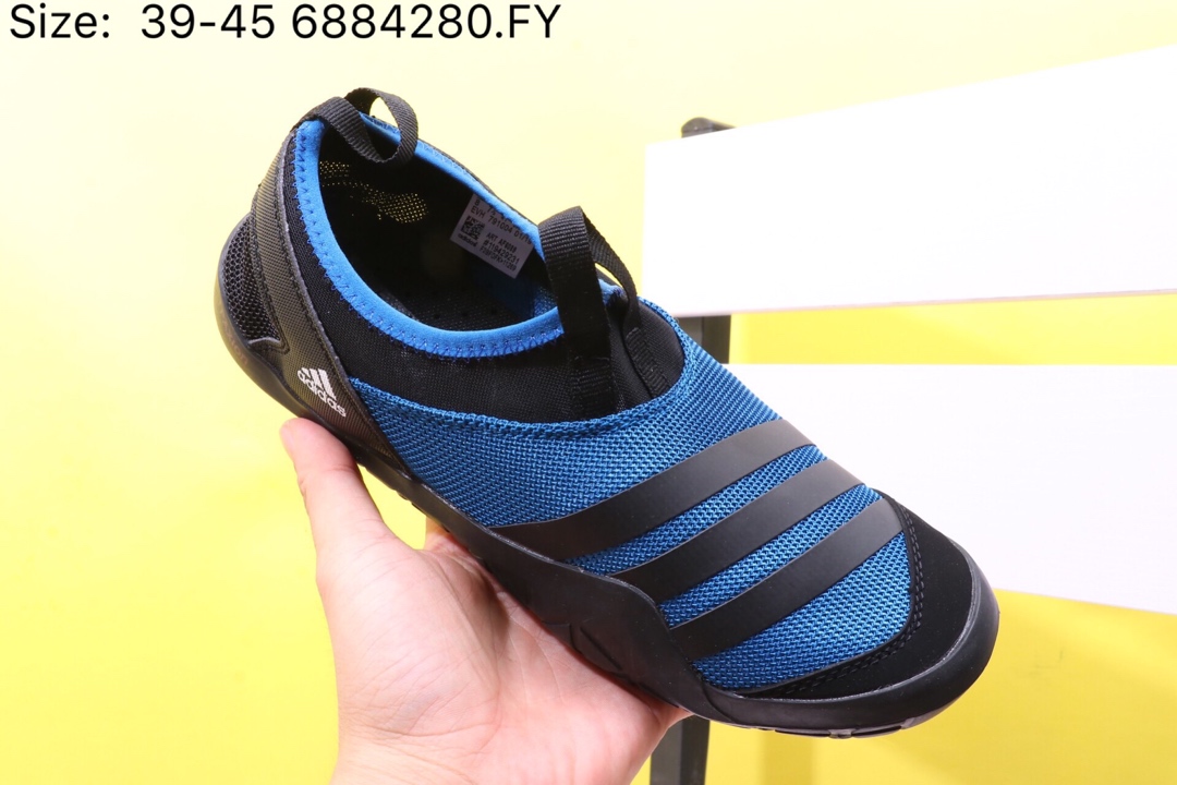 110【阿迪达斯 Adidas 涉水鞋】 阿迪达斯 Adidas Climacool Jawpaw Slip On 春夏新品 超透气网面+猪八革拼接 三杠 户外旅行涉水鞋M29553