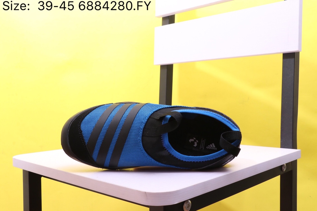 110【阿迪达斯 Adidas 涉水鞋】 阿迪达斯 Adidas Climacool Jawpaw Slip On 春夏新品 超透气网面+猪八革拼接 三杠 户外旅行涉水鞋M29553