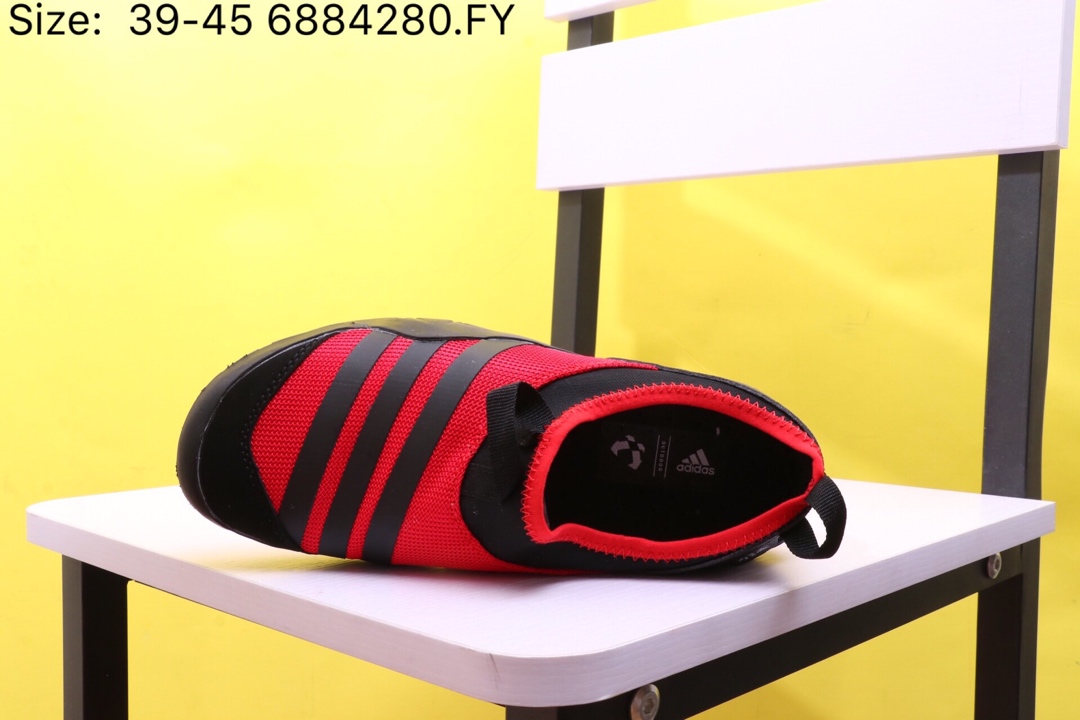 110【阿迪达斯 Adidas 涉水鞋】 阿迪达斯 Adidas Climacool Jawpaw Slip On 春夏新品 超透气网面+猪八革拼接 三杠 户外旅行涉水鞋M29553