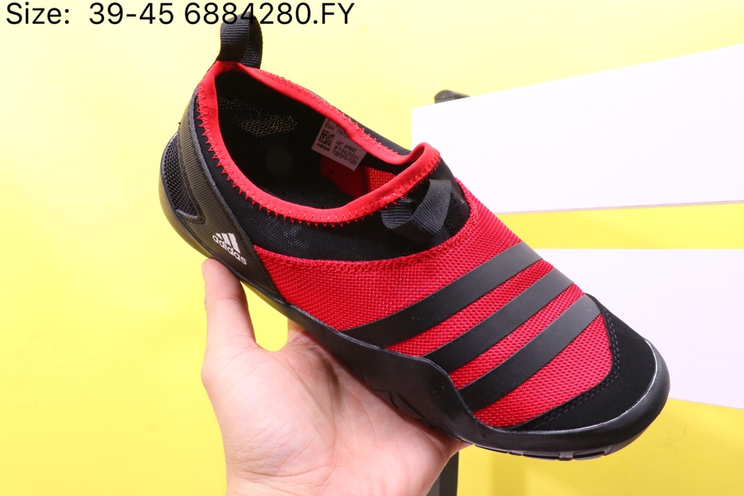 110【阿迪达斯 Adidas 涉水鞋】 阿迪达斯 Adidas Climacool Jawpaw Slip On 春夏新品 超透气网面+猪八革拼接 三杠 户外旅行涉水鞋M29553