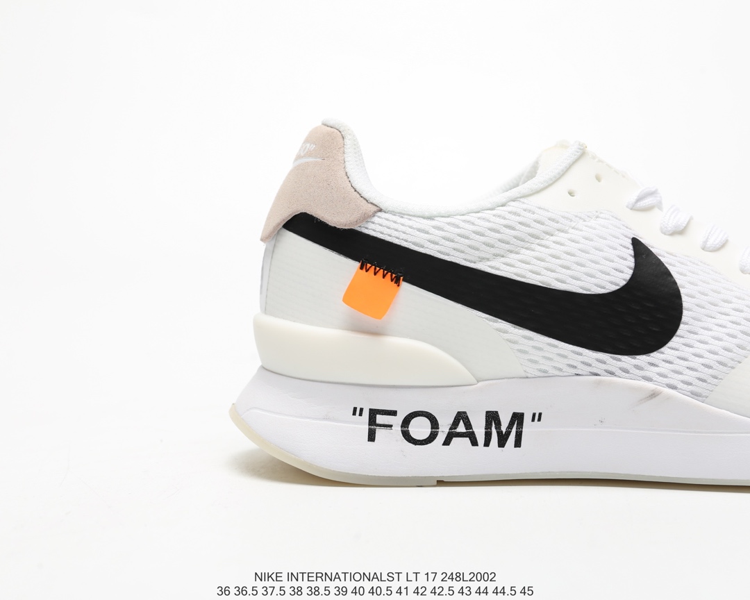 110#福利 Nike off-white INTERNATIONALST LT17 男女华夫联名复古跑鞋 AA2087 100