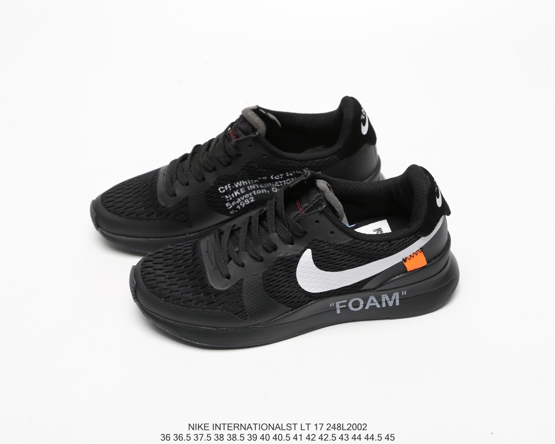 110#福利 Nike off-white INTERNATIONALST LT17 男女华夫联名复古跑鞋 AA2087 001