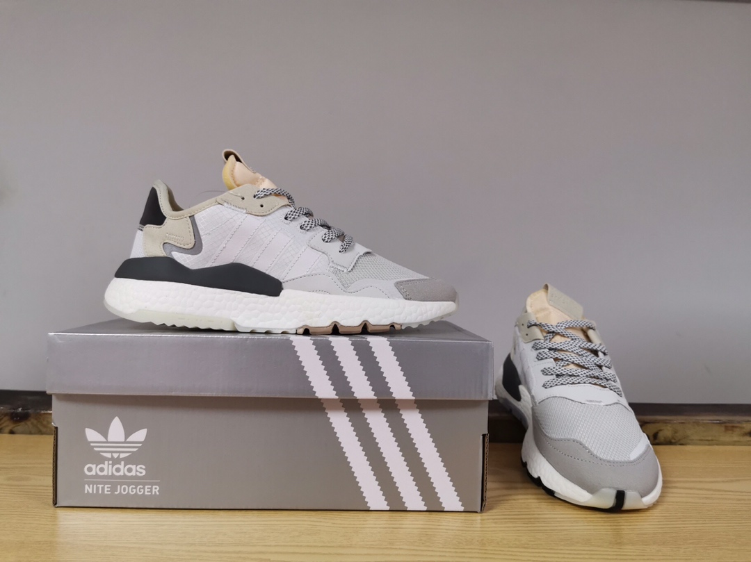 125实体外单 跑量版本！Adidas Nite Jogger ”Grey Pack - Crystal White”
