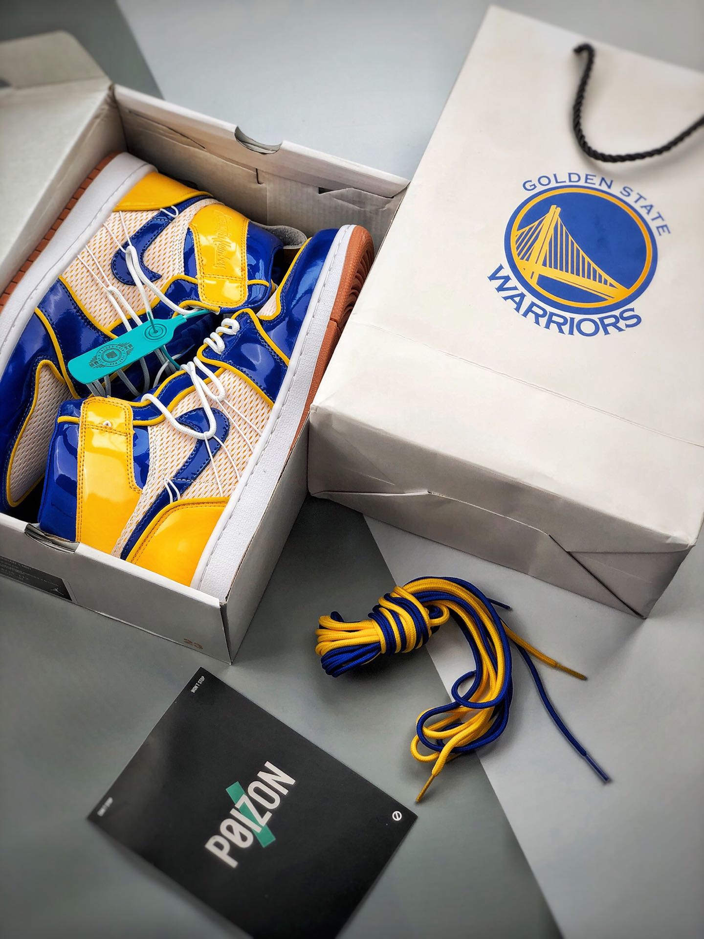 Recogida local, soporte contra reembolso Air Jordan 1 " Golden StateWarriors " AJ1乔1, charol, camiseta de los…