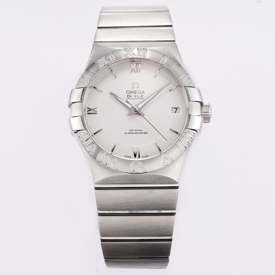 NO:336989,Gold Diamond OMEGA Constellation Series 38mm shows a timeless and charming design concept with its famous 