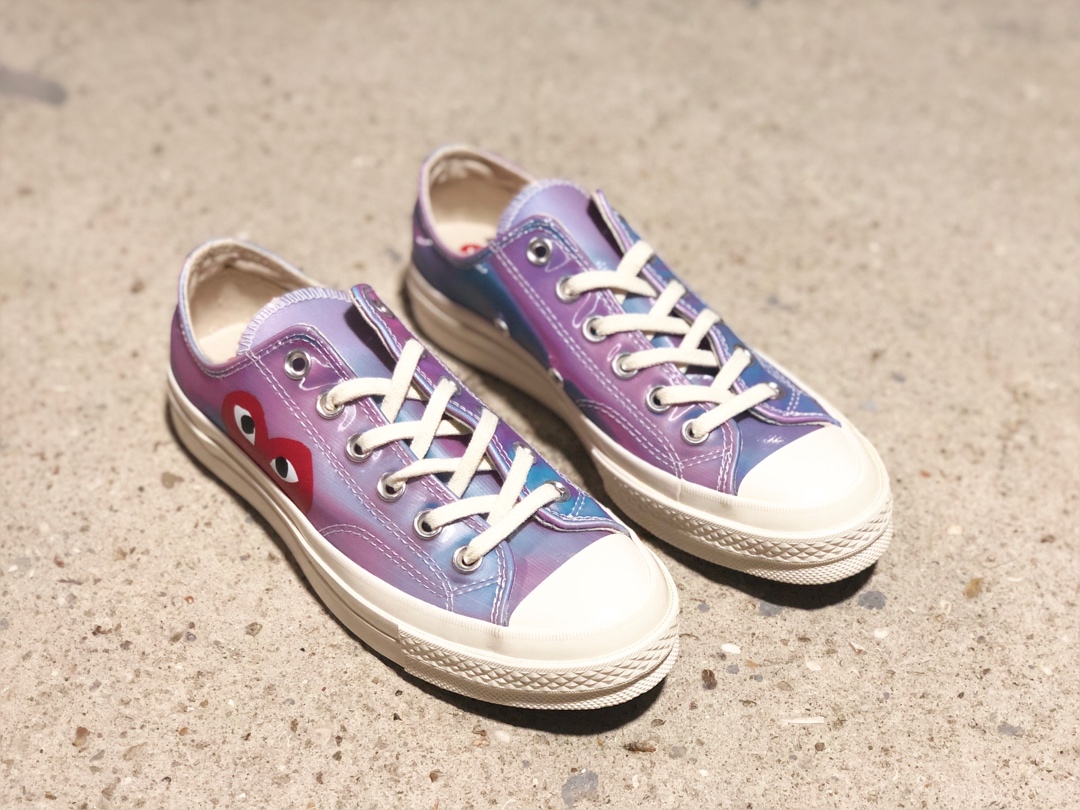 220CDG PLAY x Converse 匡威 Chuck 70 双围条蓝底 川久保玲镭射果冻休闲板鞋