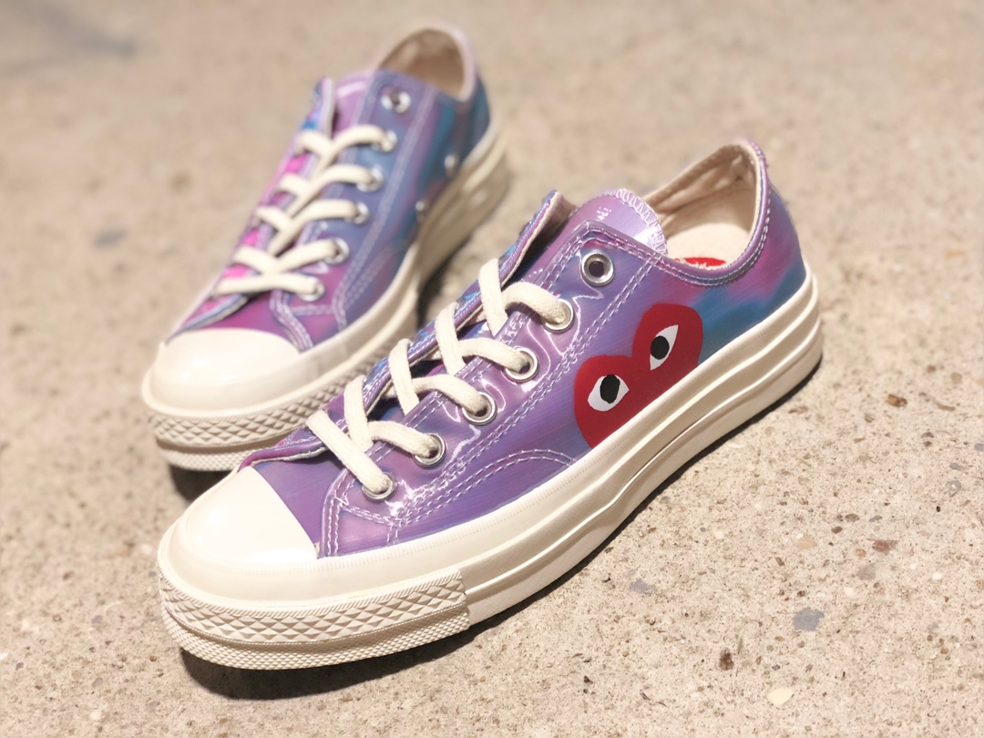 220CDG PLAY x Converse 匡威 Chuck 70 双围条蓝底 川久保玲镭射果冻休闲板鞋