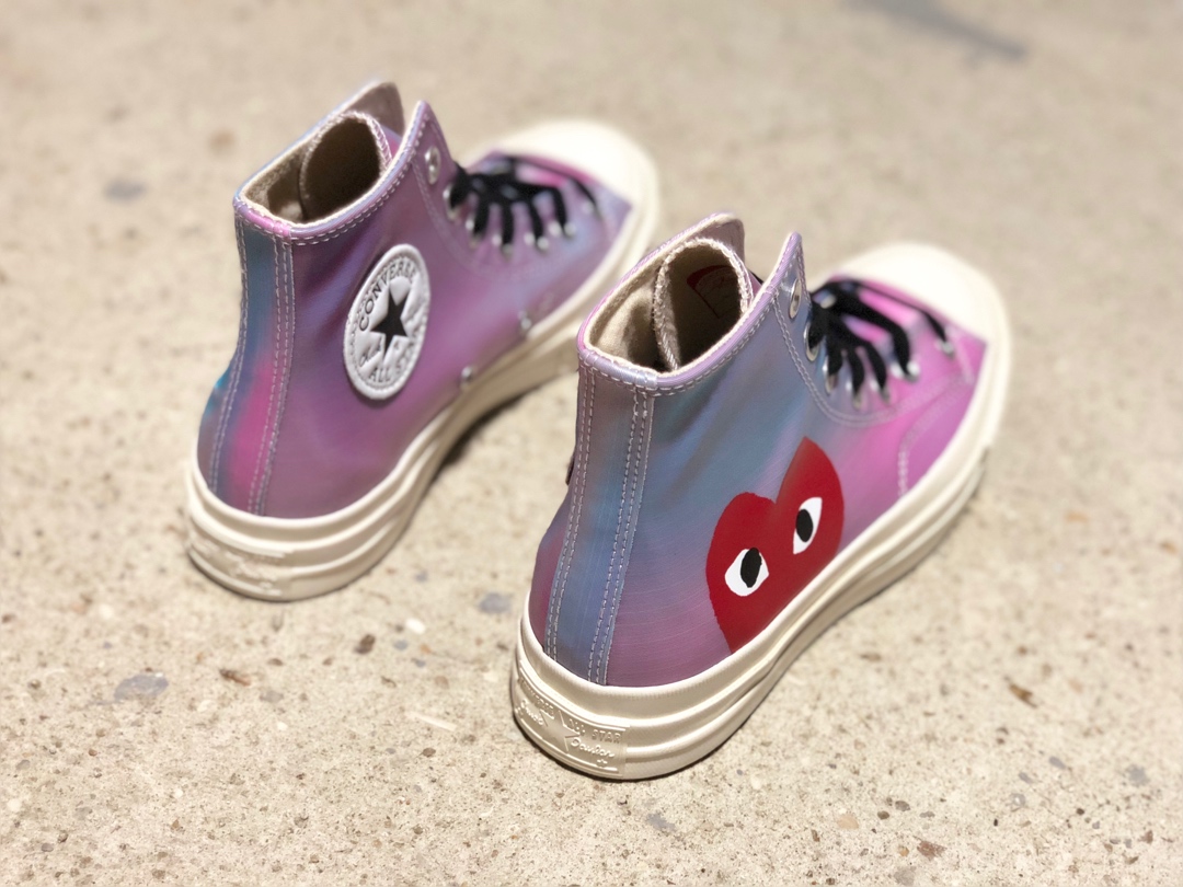 220CDG PLAY x Converse 匡威 Chuck 70 双围条蓝底 川久保玲镭射果冻休闲板鞋