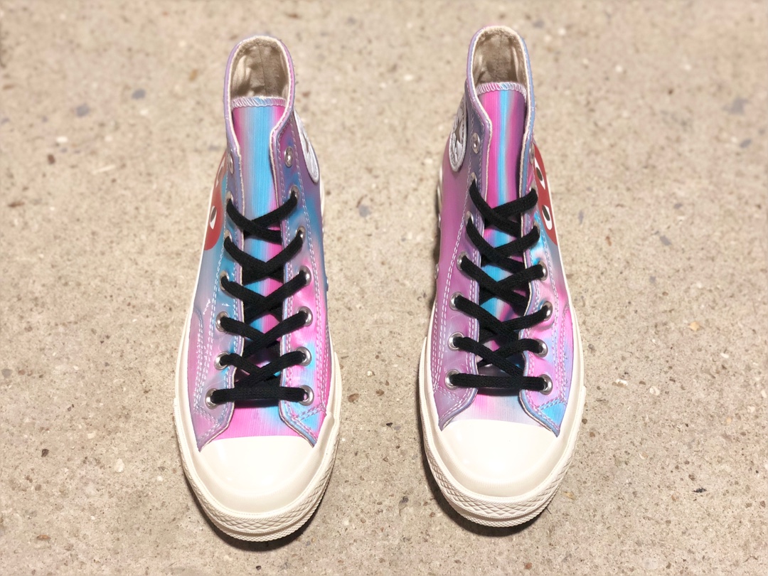 220CDG PLAY x Converse 匡威 Chuck 70 双围条蓝底 川久保玲镭射果冻休闲板鞋