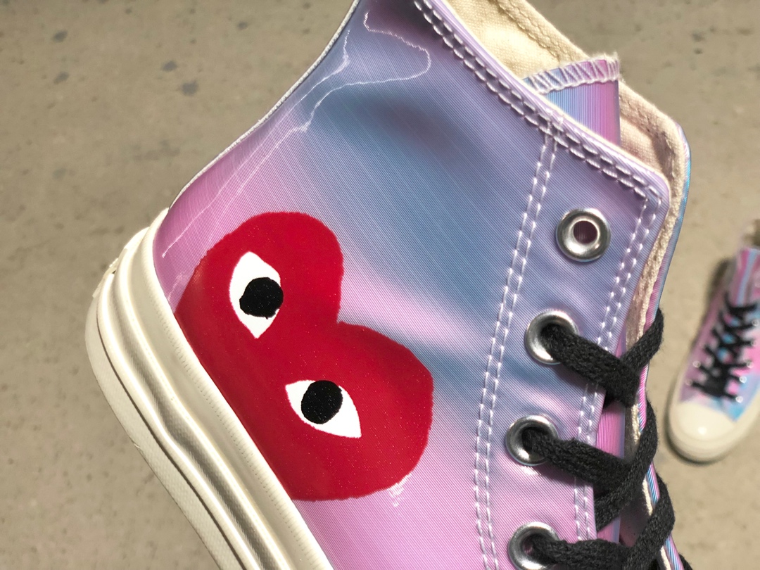 220CDG PLAY x Converse 匡威 Chuck 70 双围条蓝底 川久保玲镭射果冻休闲板鞋