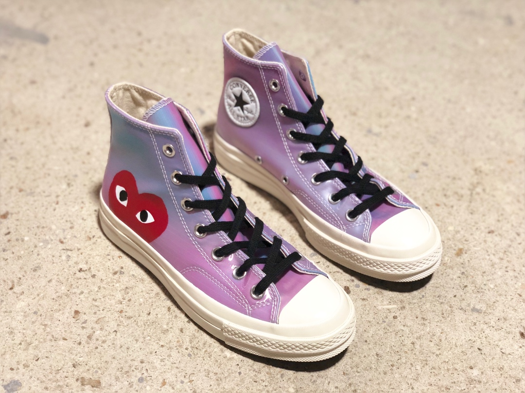 220CDG PLAY x Converse 匡威 Chuck 70 双围条蓝底 川久保玲镭射果冻休闲板鞋