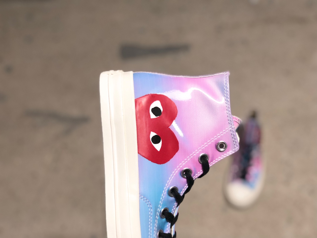 220CDG PLAY x Converse 匡威 Chuck 70 双围条蓝底 川久保玲镭射果冻休闲板鞋