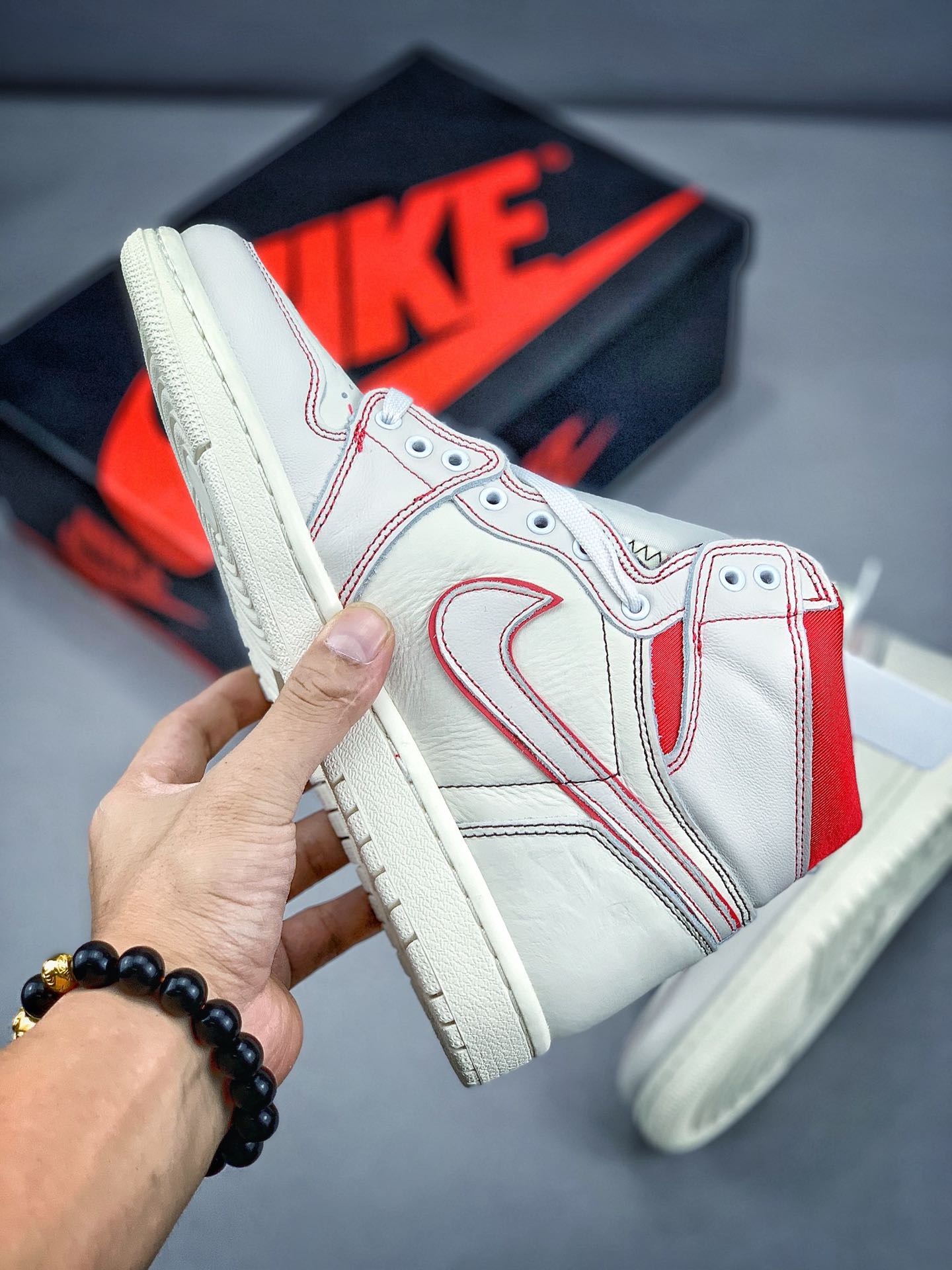220原价市场280 Air Jordan 1 Retro Phantom Gym Red OG AJ1 白红手稿 兔八哥 555088-160