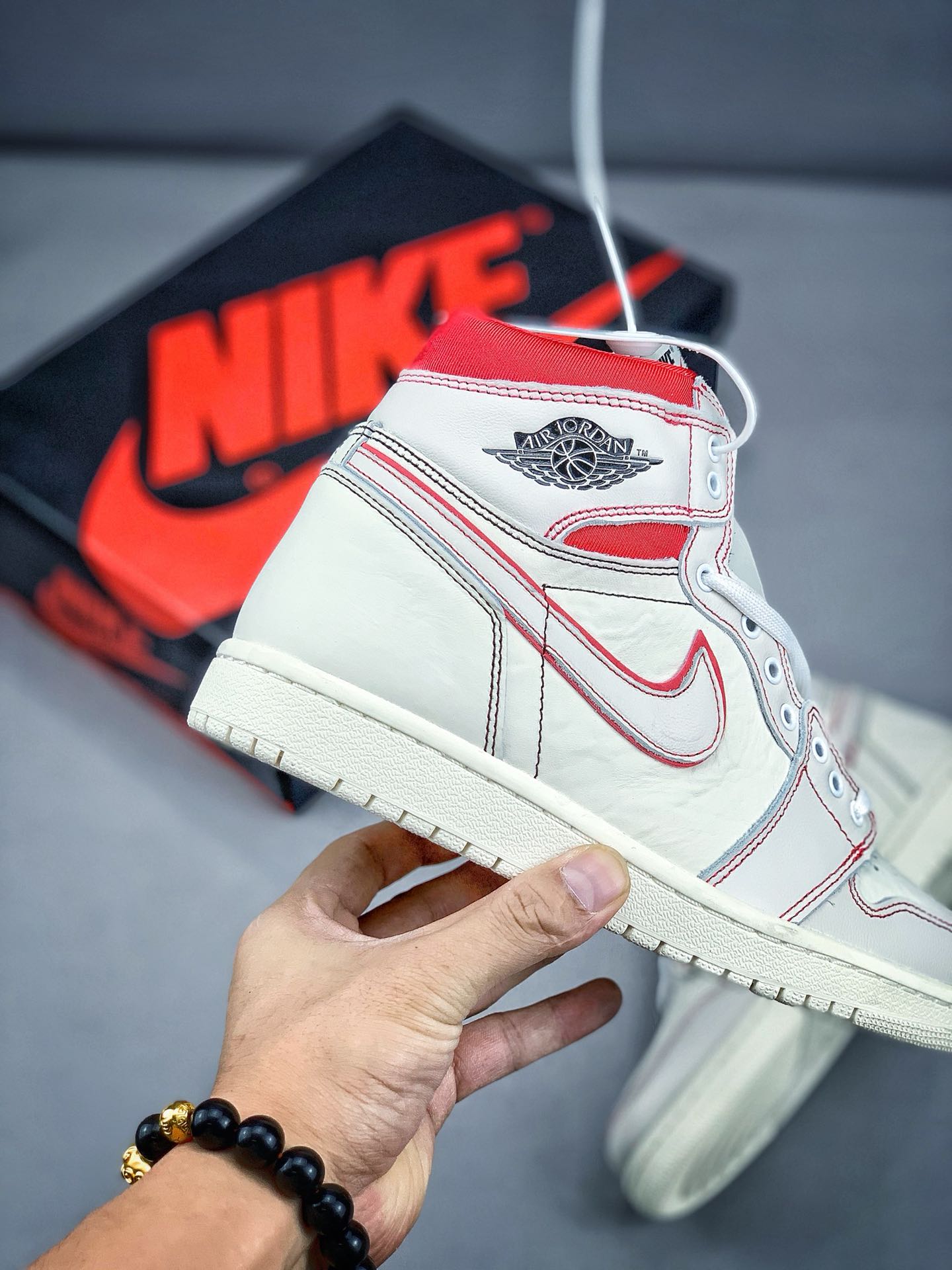 220原价市场280 Air Jordan 1 Retro Phantom Gym Red OG AJ1 白红手稿 兔八哥 555088-160