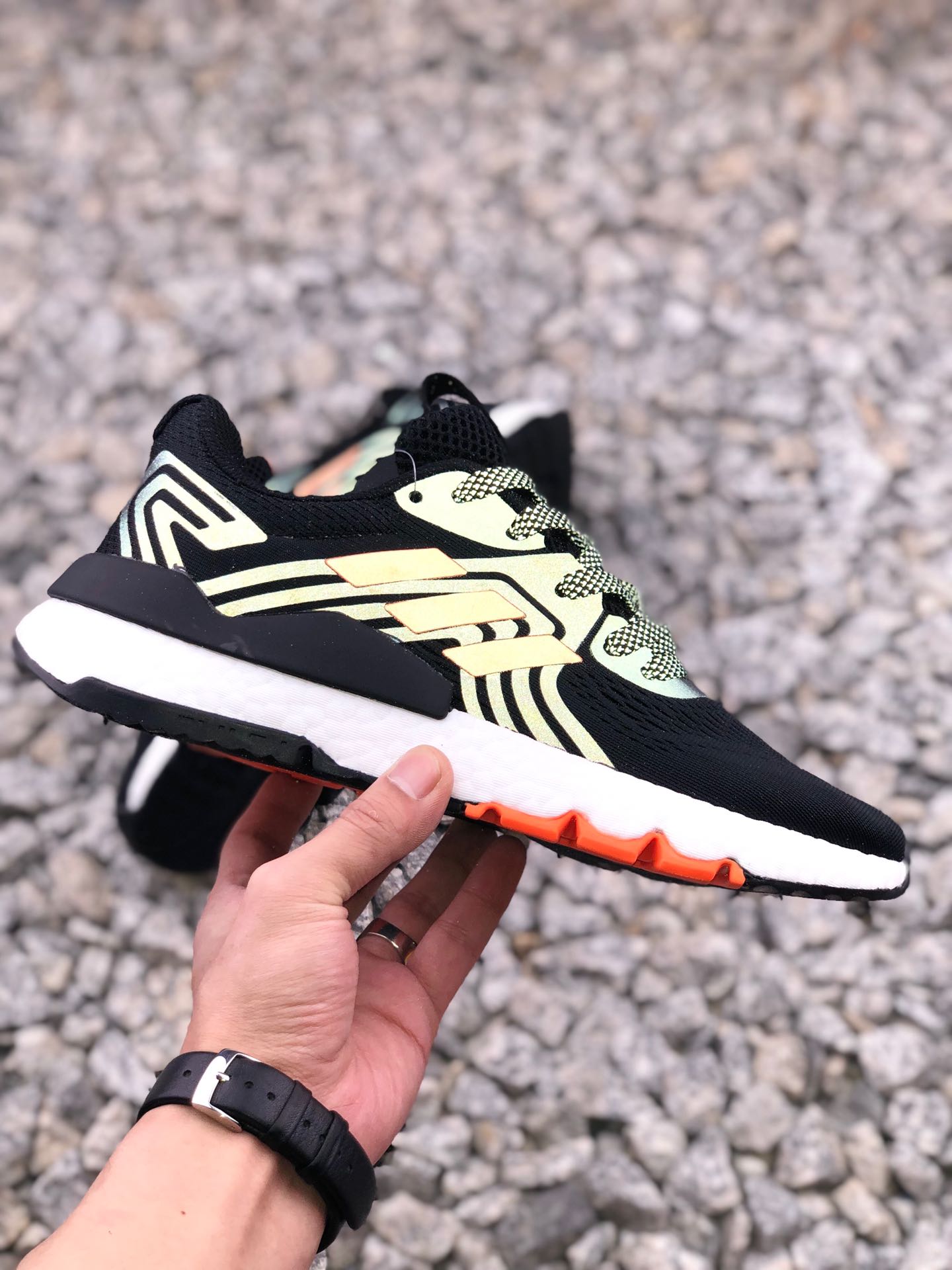 180公司级 Adidas 阿迪达斯 Nite Jogger 2019 Boost 王嘉尔代言款 贾卡透气鞋面 夜行者3M反光真爆大底复古跑鞋 CQ5088