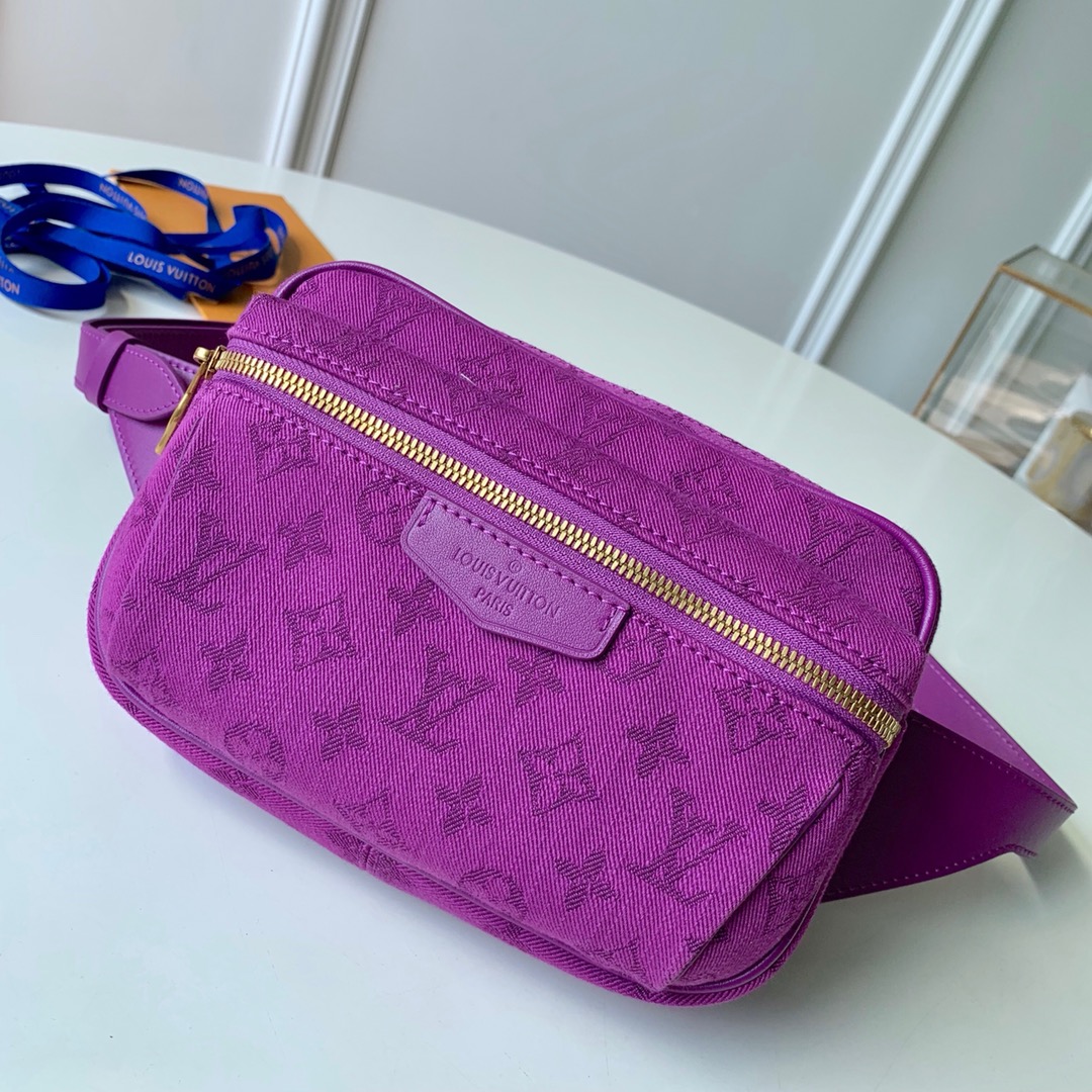 Louis Vuitton LV Outdoor AAA
 Belt Bags & Fanny Packs Gold Purple Fabric Sweatpants M44741