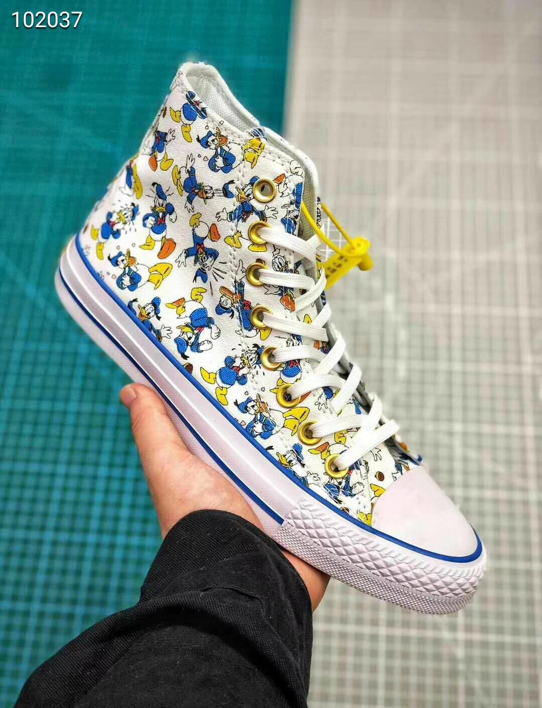 140原装硫化双围条版本 抽屉盒 Disney x Converse All Star 匡威 100周年 迪士尼 唐老鸭联名款 帆布高帮休闲板鞋
