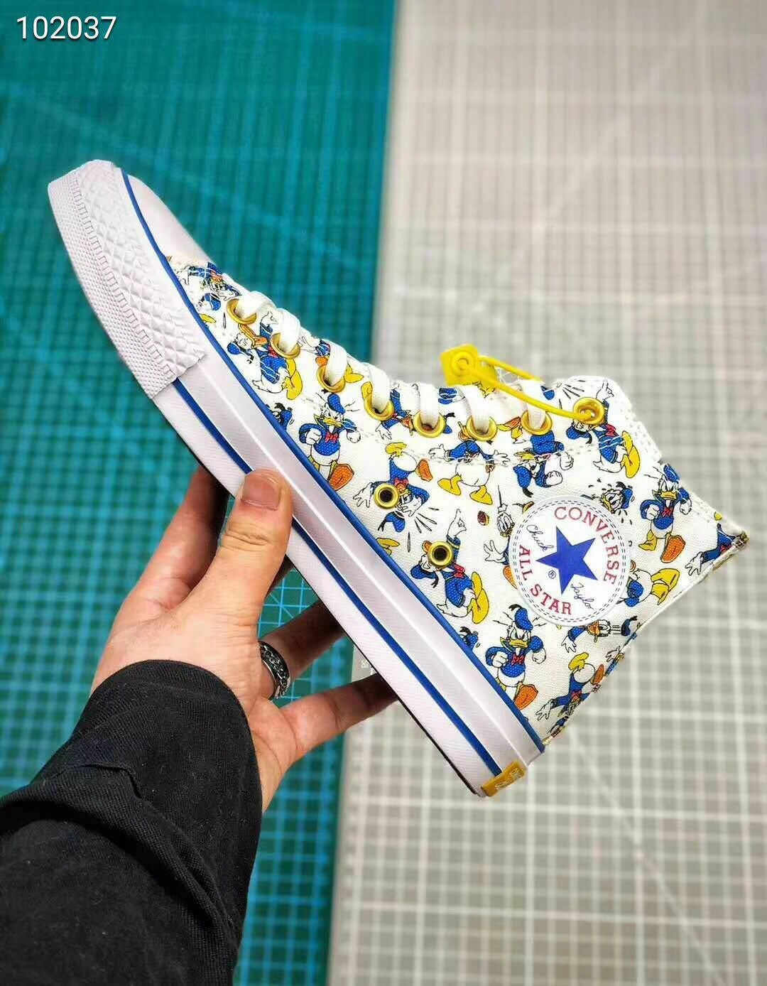 140原装硫化双围条版本 抽屉盒 Disney x Converse All Star 匡威 100周年 迪士尼 唐老鸭联名款 帆布高帮休闲板鞋