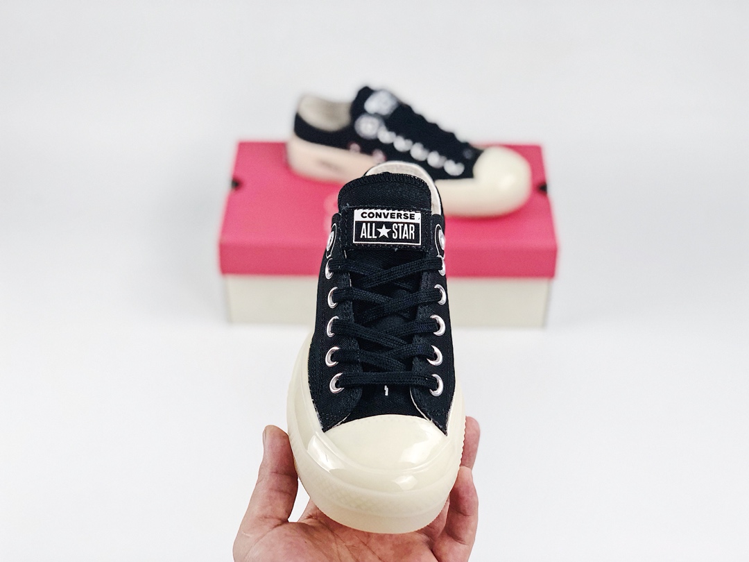 220匡威 Converse x fragment 藤原浩闪电二代 联名板鞋 黑色低帮  Chuck Taylor All Star Glow 1970s OX经典改良冷硫技术低帮帆布百搭男女板鞋