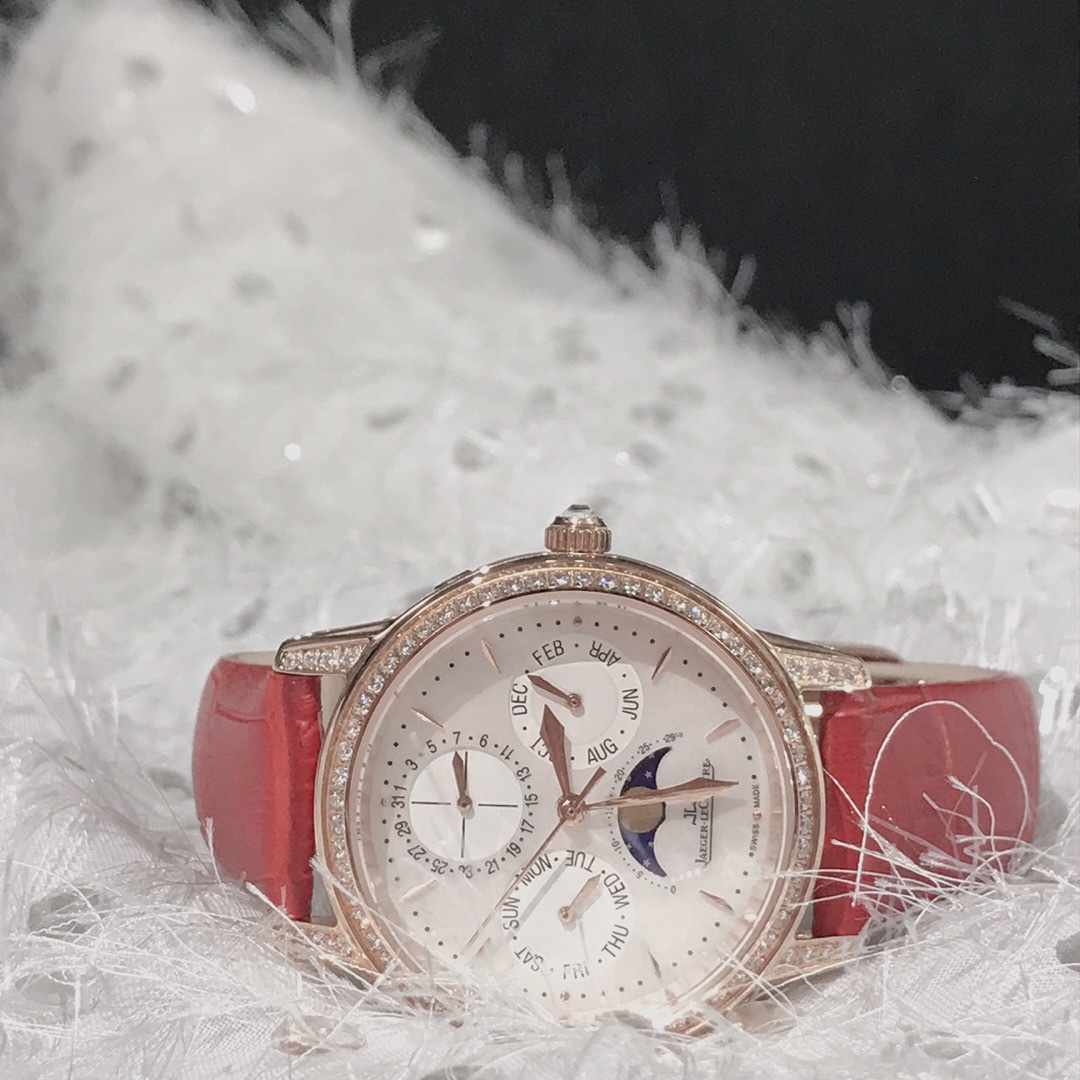 Cartier 积家约会系列复杂月相女款腕表，有皮带和钢带