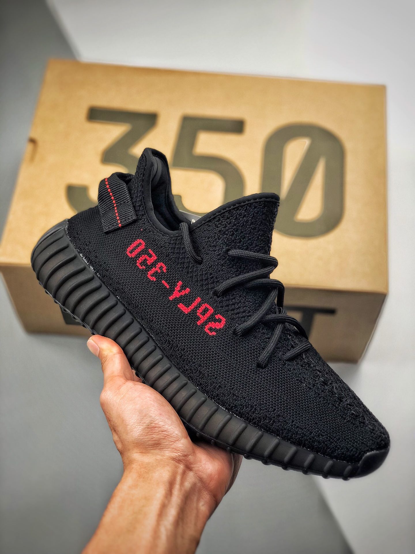Apoyo al pago contra reembolso. Yeezy 350 Boost V2 Negro con letras rojas. Pedido designado por clientes extranjeros. T…