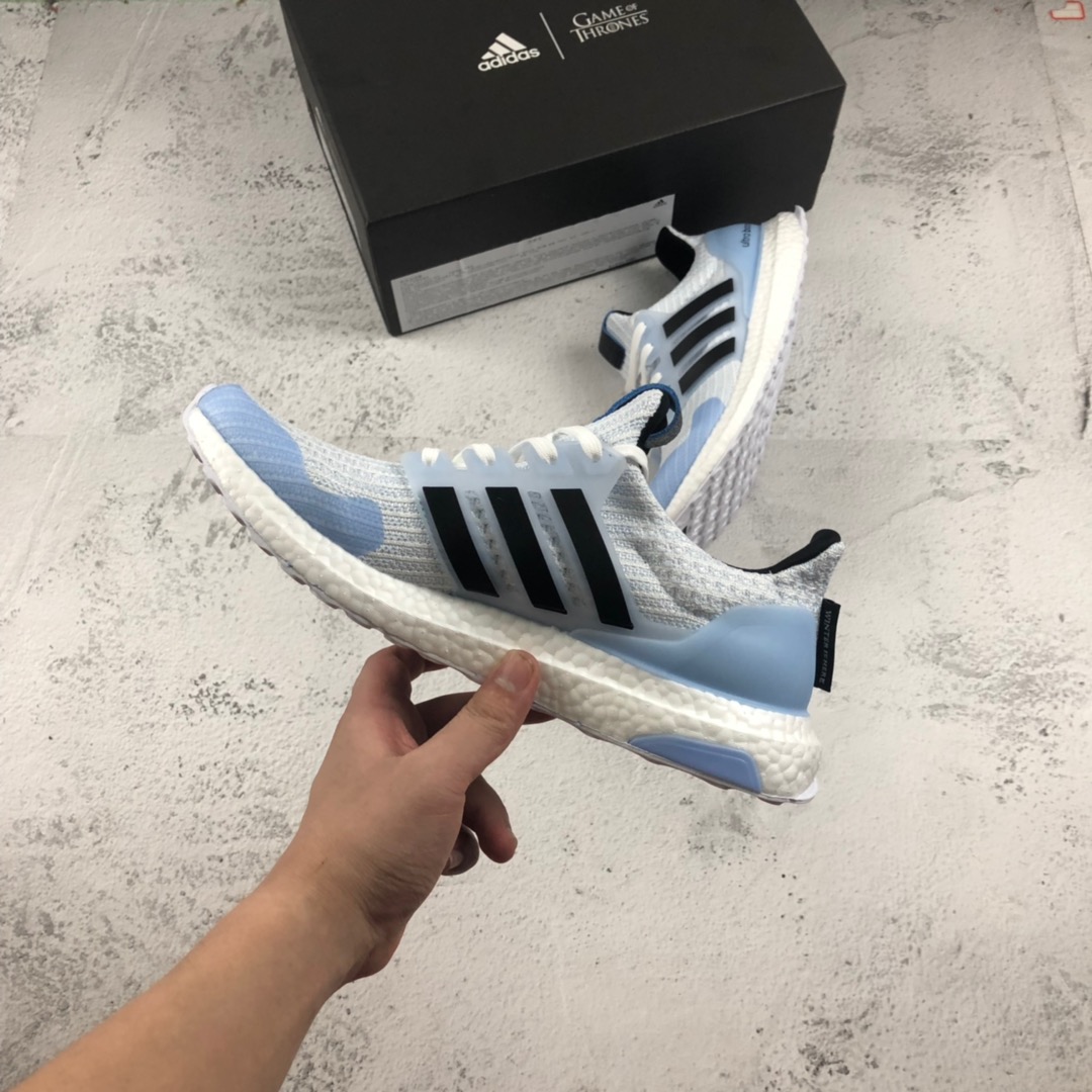 220公司级 真爆米花Boost材质，超软回弹脚感  HBO大热剧集权力的游戏联名Game of Thrones x adidas UltraBOOST W”White Walker” 异鬼 4.0爆米花
