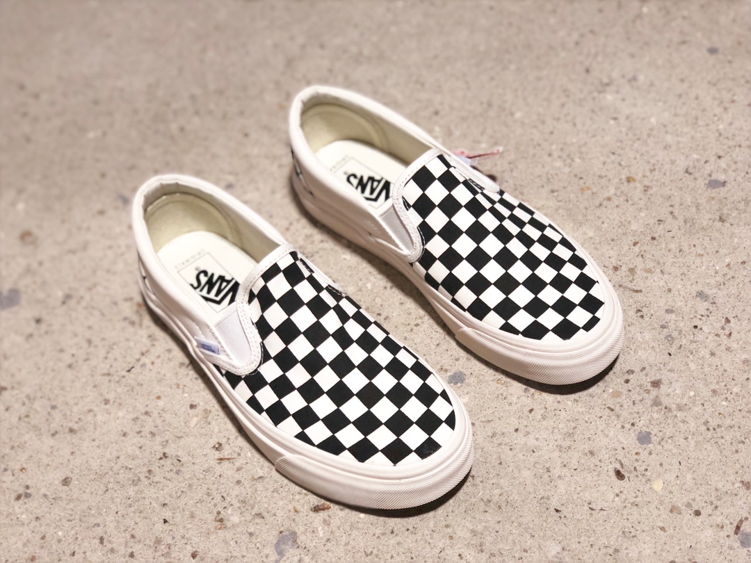 150硫化版本出货！Vans 万斯/范斯 Slip-On 经典棋盘格 懒人一脚蹬硫化低帮休闲板鞋