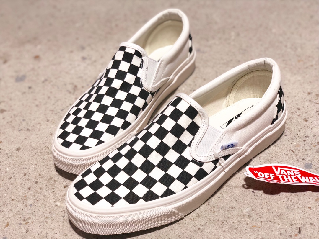 150硫化版本出货！Vans 万斯/范斯 Slip-On 经典棋盘格 懒人一脚蹬硫化低帮休闲板鞋