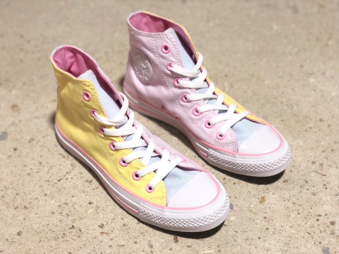 150小红书爆款 ！冰淇淋马卡龙色系！英国官网定制款 Converse匡威 All Star 经典黄粉高帮帆布鞋